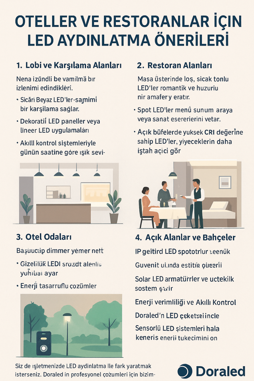 Oteller ve Restoranlar İçin LED Aydınlatma Önerileri
