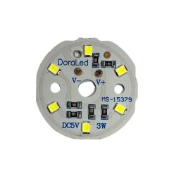 5Volt 3Watt Smd 2835 Ledli Led Modül Beyaz 5V 3W Avize Ledi 33mm(3 Adet)