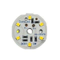 5Volt 3Watt Smd 2835 Ledli Led Modül Gün Işığı 5V 3W Avize Ledi 33mm(3 Adet)