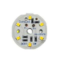 5Volt 3Watt Smd 2835 Ledli Led Modül Gün Işığı 5V 3W Avize Ledi 33mm(3 Adet)