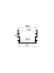 Alüminyum Boş Kasa Led Profil Yerli Kasa Şeffaf Cam 120Cm