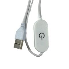 100 cm Touch-Dokunmatik Dimmer + On Off USB Erkek Kablo 2 Amper Ucu Açık Beyaz USB Kablo