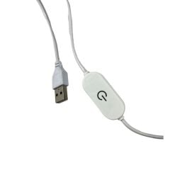 100 cm Touch-Dokunmatik Dimmer + On Off USB Erkek Kablo 2 Amper Ucu Açık Beyaz USB Kablo