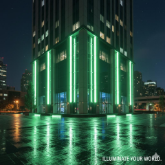 64CM 24W LED Duvar Boyama Wallwasher Yeşil 220V