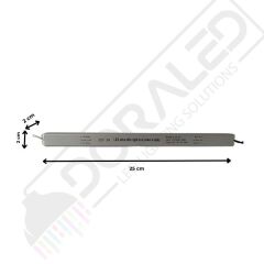 Ultra slim ince parmak led adaptör 12 volt 3 amper 36 watt (25x2x2cm)