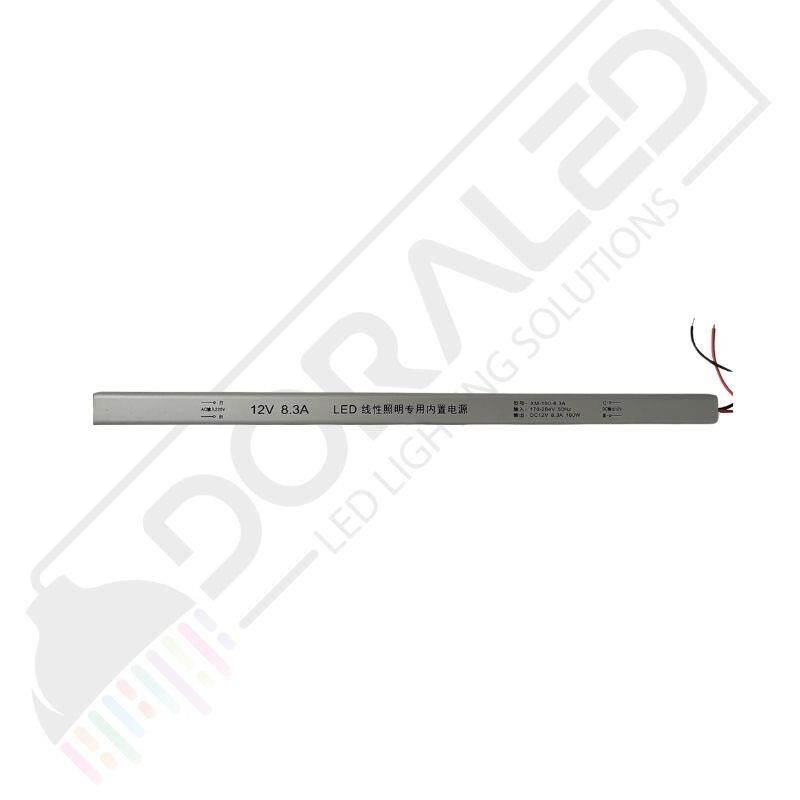 Ultra slim ince parmak led adaptör 12 volt 8,3 amper 100 watt (35x2x2cm)