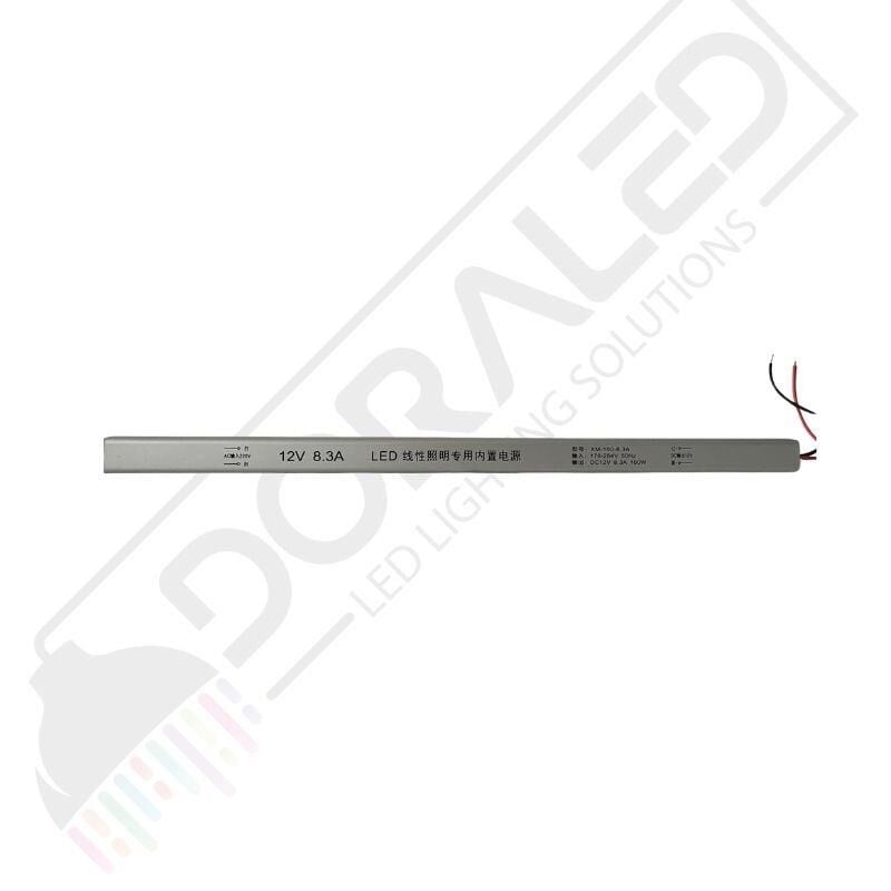Ultra slim ince parmak led adaptör 12 volt 8,3 amper 100 watt (35x2x2cm)