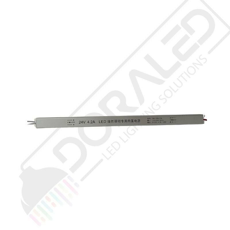 Ultra slim ince parmak led adaptör 24 volt 4,2 amper 100 watt (30x2x2cm)
