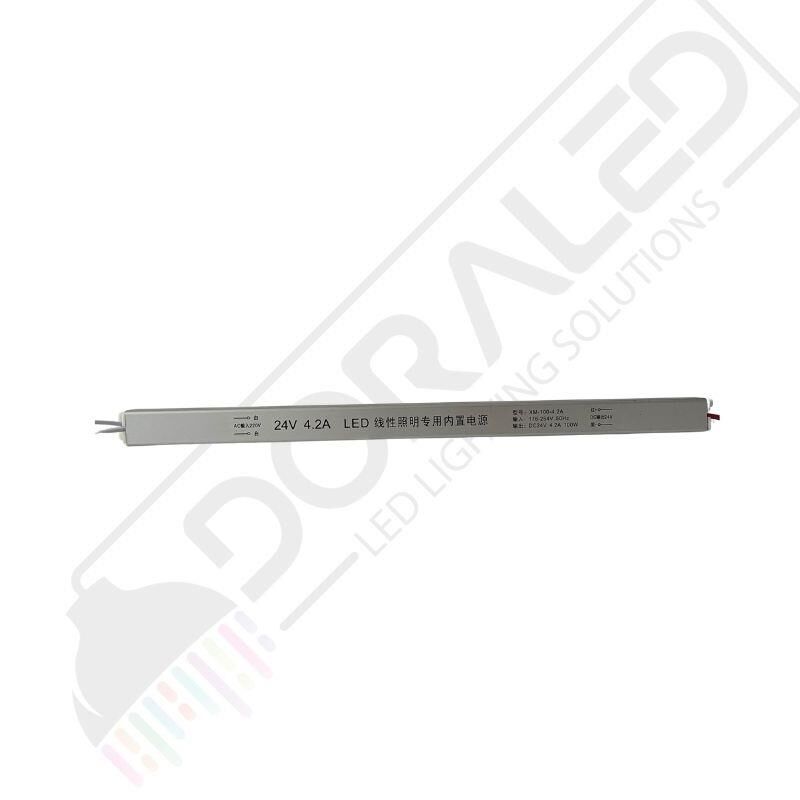 Ultra slim ince parmak led adaptör 24 volt 4,2 amper 100 watt (30x2x2cm)