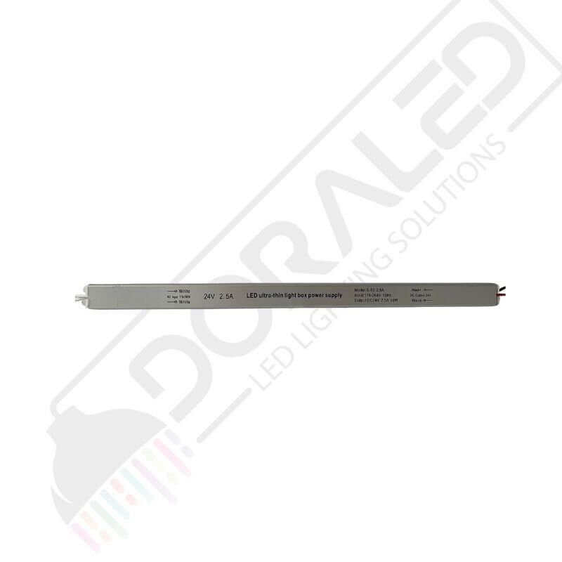 Ultra slim ince parmak led adaptör 24 volt 2,5 amper 60 watt (30x2x2cm)