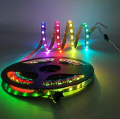 24V RGB Şerit Led 5050  24 Volt RGB IP65 Şerit Led (5Metre) İç Mekan İP20