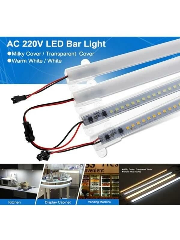 220 Volt 4014 Çubuk Led Beyaz 6000-6500K-Opak Cam 50 CM Kasalı Dim Edilebilir Bar Led 220v
