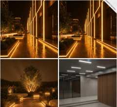 64CM 24W LED Duvar Boyama Wallwasher Amber Sarı 220V