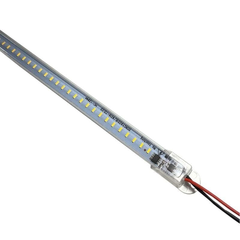 220 Volt 4014 Çubuk Led Gün Işığı 3000-3200K-Şeffaf Cam 50 CM Kasalı Dim Edilebilir Bar Led 220v
