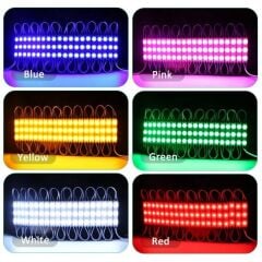 12 Volt Kırmızı 1,5 Watt 3 lü Lensli 2835 Reklamcı Modül (10 Adet)