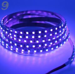 UV Şerit Led 12V 120 ledli 2835 Ledli Silikonlu Black Light (1Metre)