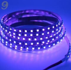 UV Şerit Led 12V 120 ledli 2835 Ledli Silikonlu Black Light (1Metre)
