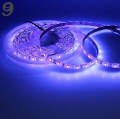 UV Şerit Led 12V 120 ledli 2835 Ledli Silikonlu Black Light (1Metre)