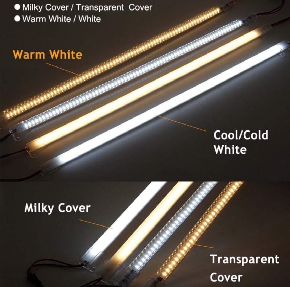 220 Volt 4014 Çubuk Led 1M Kasalı Dim Edilebilir Bar Led 220V Gün Işıgı 3000-3200K -Şeffaf Cam