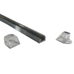 Lineer Alüminyum Boş Kasa Profil - Led Bar Boş Kasa Şeffaf Cam 1Metre 2 Kanallı