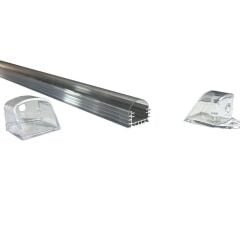 Lineer Alüminyum Boş Kasa Profil - Led Bar Boş Kasa Şeffaf Cam 1Metre 2 Kanallı
