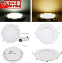 Sıvaaltı Beyaz (Gömme) Led Panel-Spot Lamba Işık Gücü:9W Dış Çap:14,5 cm Delik Çap:13,5 cm