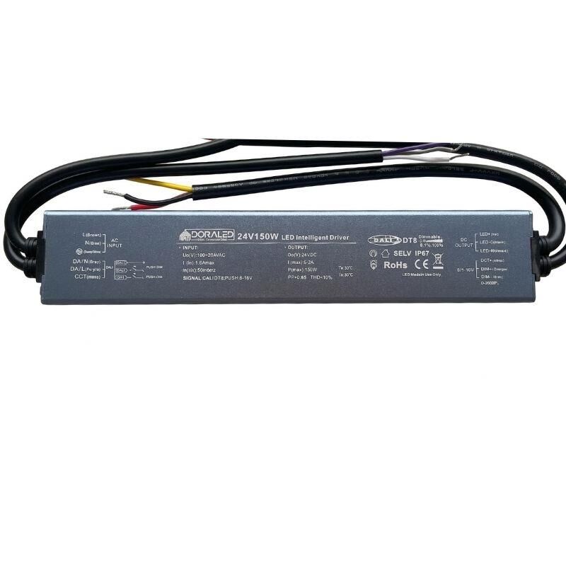 DC24V 150W 6,25A  DALİ DİM DT8, PUSH DİM ,0-10 DİM CCT İP67 TUNABLE