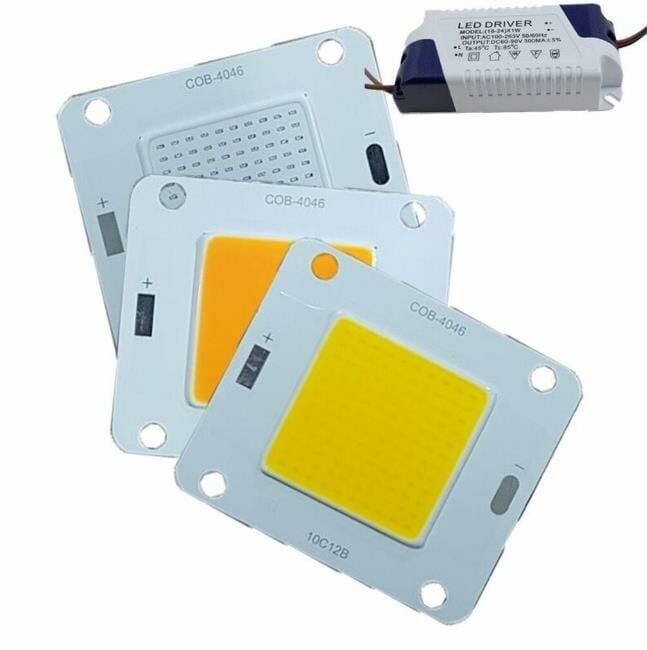 50W Cob Led Projektör Ledi DRİVER DAHİL 50 Watt Cob Led Amber Sarı