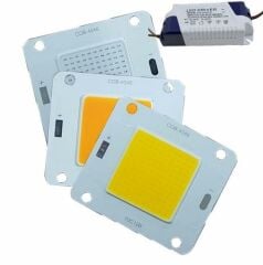 50W Cob Led Projektör Ledi DRİVER DAHİL 50 Watt Cob Led Amber Sarı