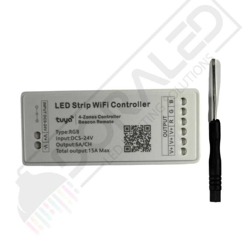 Tuya Destekli Wifi Kontrollü RGB Şerit Led Kontrol Devresi 5-24V