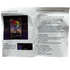 Bluetooth Cep Telefonundan RGB Şerit LED Kontrol Modülü 6A 5-24V