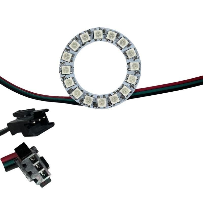 WS2812B Matrix Dijital Yuvarlak Pixel Led 16 Led Halka RGB Led Ayrı Ayrı Adresli Matrix Ekran 5V Dış Çap 48mm İç Çap 30mm