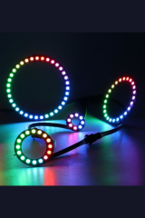 WS2812B Matrix Dijital Esnek Ekran 8 Led Halka RGB Led Ayrı Ayrı Adresli Matrix Ekran 5V Dış Çap 28mm İç Çap 13mm