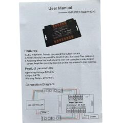 RGBW Led Amplifier- Repeater Güçlendirici 12-24V 4x10A 40A