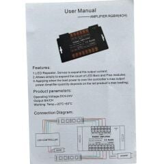 RGBW Led Amplifier- Repeater Güçlendirici 12-24V 4x10A 40A