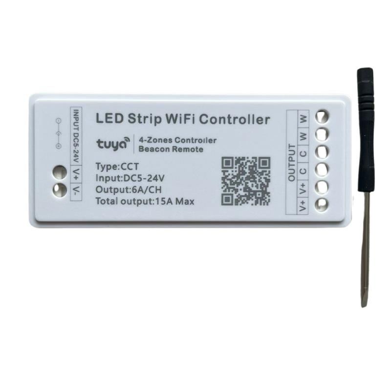 Tuya Destekli Wifi Kontrollü CCT-Tunable Şerit Led Kontrol Devresi 5-24V