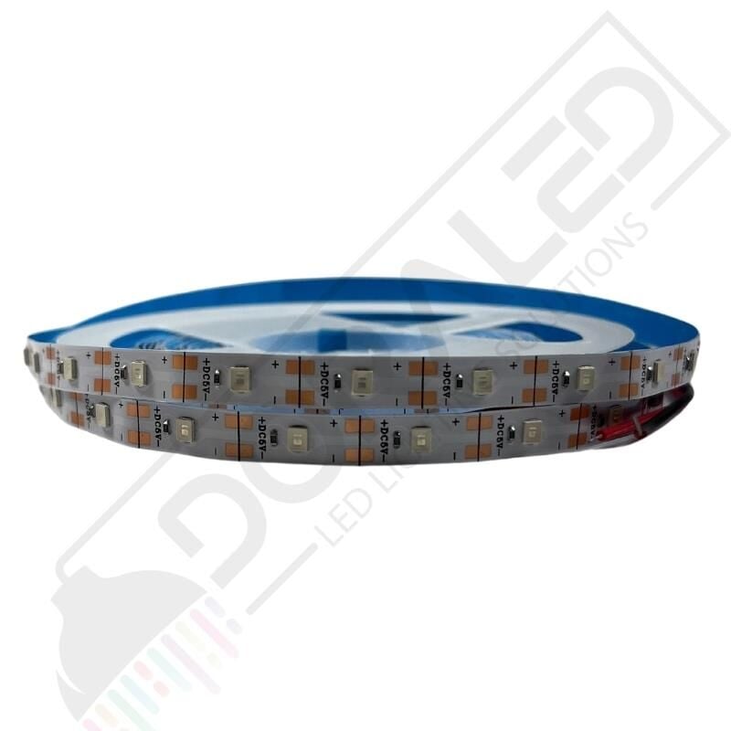 5V Şerit Led 2835 Sarı (Amber) 5 Volt 60 Ledli 8mm Şerit Led (IP20) (5 Metre)