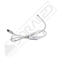100 cm Swich li USB Erkek Kablo 2 Amper Ucu Açık Anahtarlı Beyaz USB Kablo