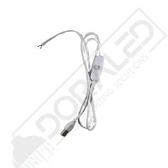 100 cm Swich li USB Erkek Kablo 2 Amper Ucu Açık Anahtarlı Beyaz USB Kablo