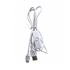 100 cm Swich li USB Erkek Kablo 2 Amper Ucu Açık Anahtarlı Beyaz USB Kablo