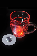 Led Işıklı Beyaz Bardak Altlığı Düğün Parti Kokteyl Lambası Şişe Vazo Altı Aydınlatma Dekor Lambası