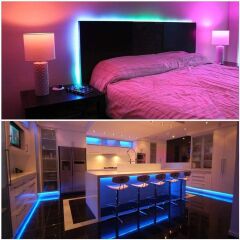 Tuya Destekli Wifi Kontrollü 6x12mm Esnek RGB Neon Şerit Led Set 5 Metre