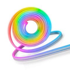 Tuya Destekli Bluetooth Kontrollü 6x12mm Esnek RGB Neon Şerit Led Set 5M