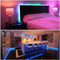 Tuya Destekli Bluetooth Kontrollü 6x12mm Esnek RGB Neon Şerit Led Set 5M