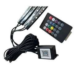 Araç Altı RGB Led Aydınlatma Şerit Led 4'Lü Set 90*120cm APP Kontrollü İP68 Su Geçirmez