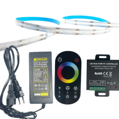 COB RGB ŞERİT LED SET DOKUNMATİK KONTROLLÜ 360/1M LEDLİ 5 METRE  PLASTİK ADAPTÖR