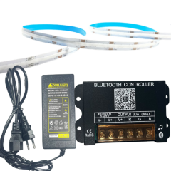 COB RGB ŞERİT LED SET BLUETOOTH KONTROLLÜ 360/1M LEDLİ 10 METRE PLASTİK ADAPTÖR