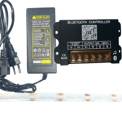 COB RGB ŞERİT LED SET BLUETOOTH KONTROLLÜ 360/1M LEDLİ 15 METRE  PLASTİK ADAPTÖR