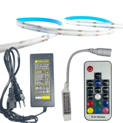 COB RGB ŞERİT LED SET RF KUMANDALI 360/1M LEDLİ 5 METRE  PLASTİK ADAPTÖR