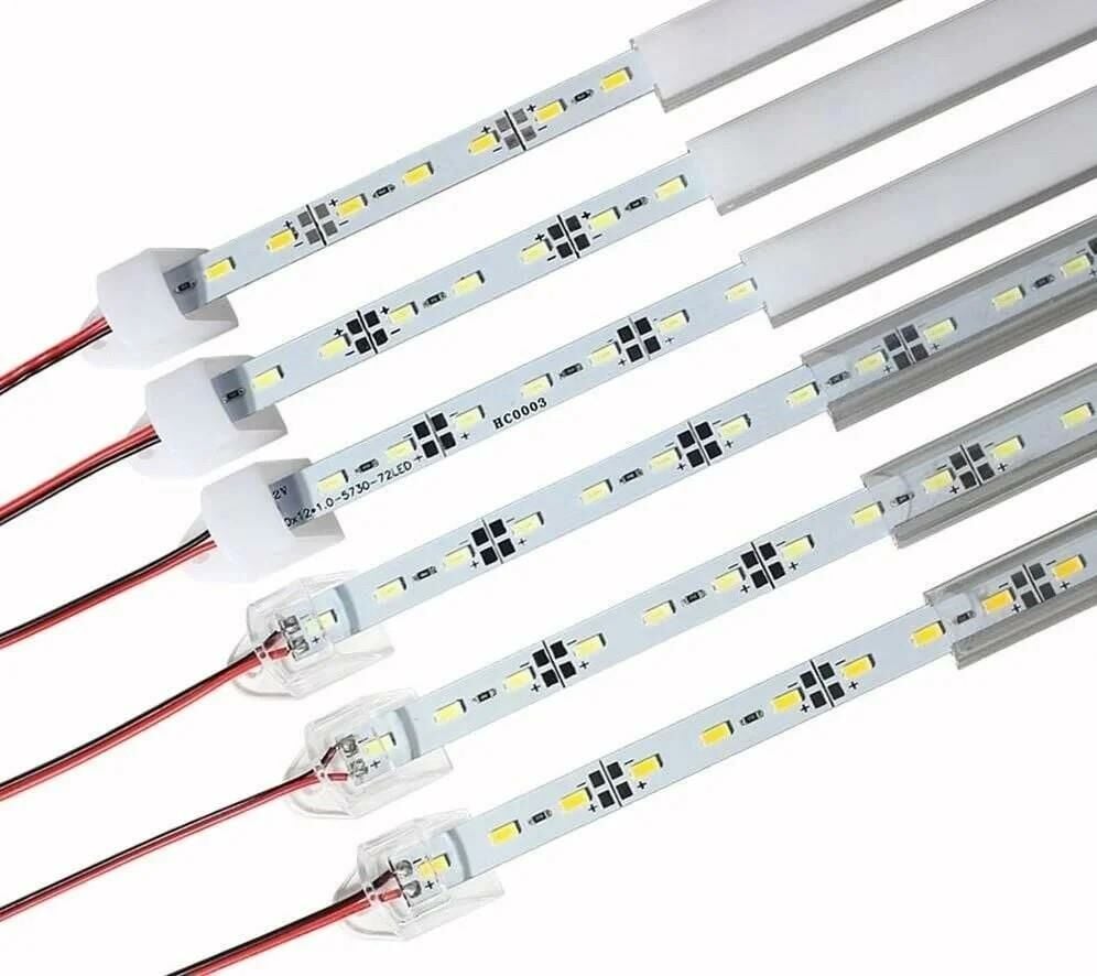Alüminyum Kasa lı 5730 ledli Çubuk Led Bar Soğuk Beyaz 10000-15000K -Şeffaf Cam